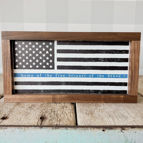 Home of the Free Distressed Flag Wood Wall Art