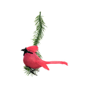 Handmade Red Cardinal Clip Ornament