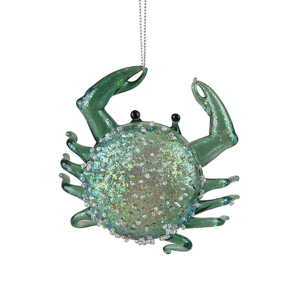 maryland, blue crab, glitter, ocean, sea, beach, coastal, gift, ornament, christmas