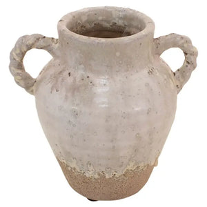 Double Handled Glazed Earthen Vase