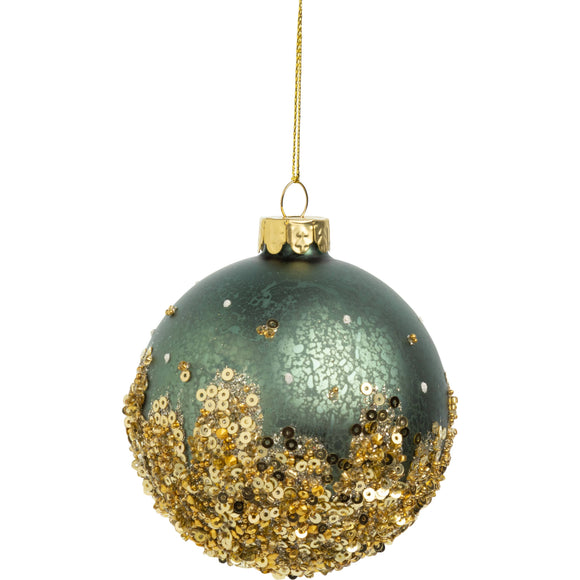 Dripping in Luxury Gold Sequin Glass Ornament