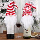 Knitted Christmas Gnomes Wine Bottle Topper
