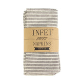 Set of 12 Striped Cotton Napkins