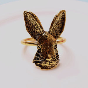 Sassy Hare Napkin Ring Set of 6